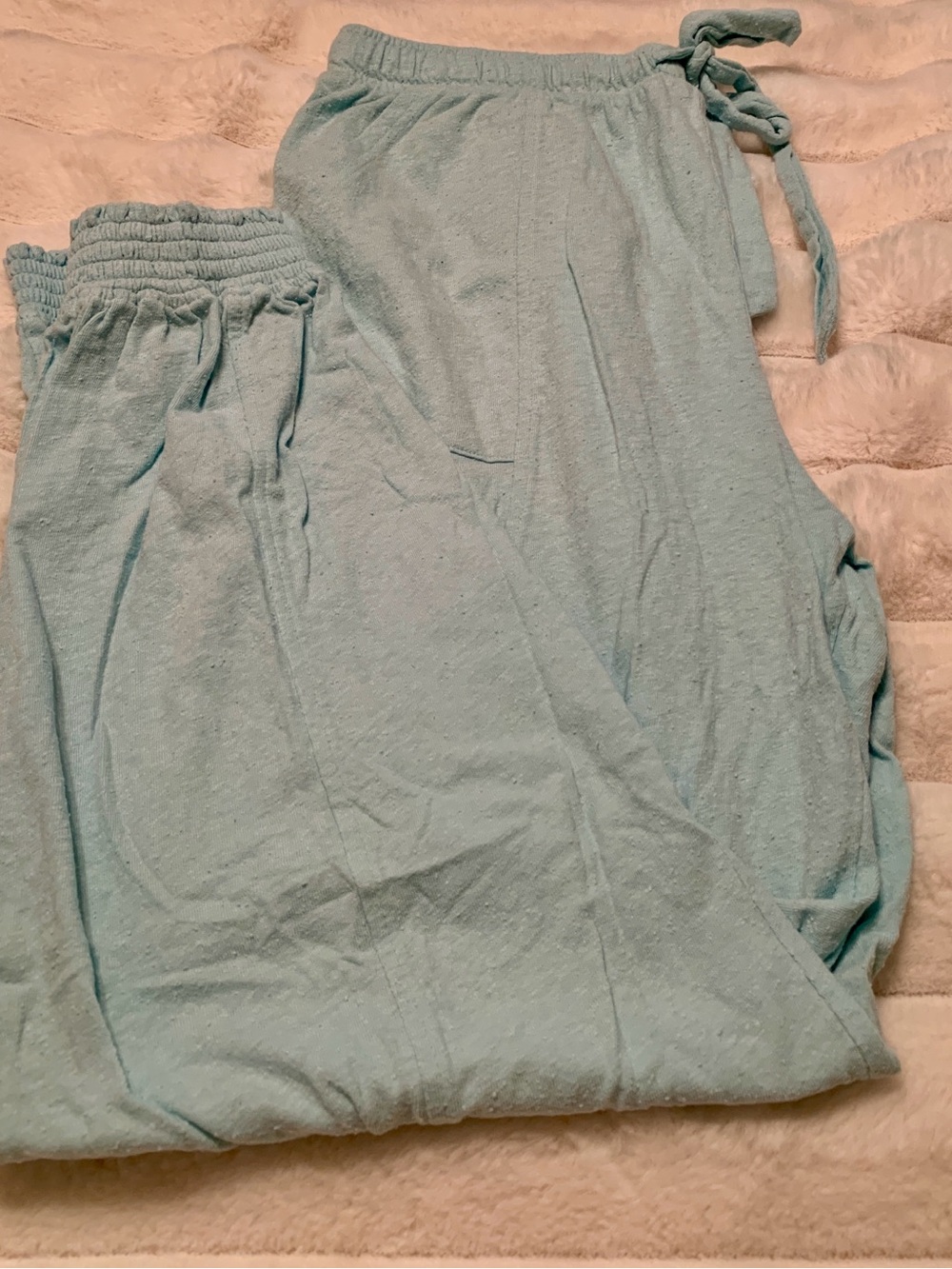 aerie Light Blue Drawstring slub Jogger Pants medium/pockets